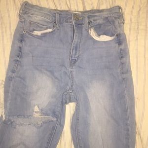 light washed ripped jeans